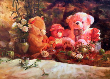 Contemporary Indian painting - vibrant canvas
