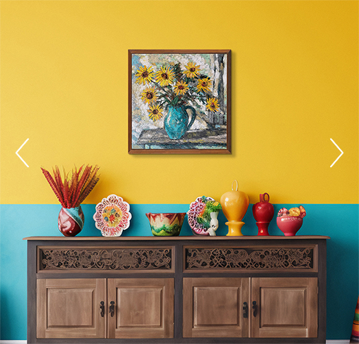 Artwork displayed in a modern living space