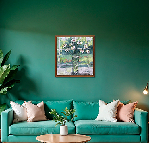 Artwork displayed in a modern living space